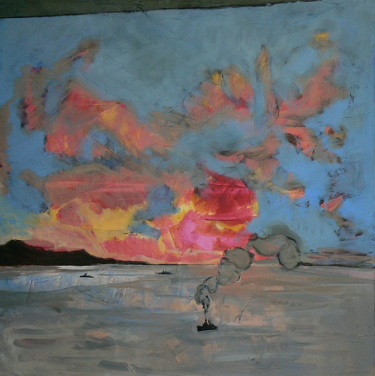 Dans la baie 1 - 100x100 - huile sur toile